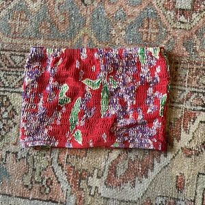 Rhythm Isle Foral Smocked Strapless Top